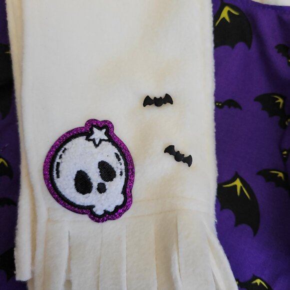 Spooky Bats 2pc Halloween Outfit/scarf set for 11" Mattel Child Grogu Yoda dolls - Picture 7 of 9